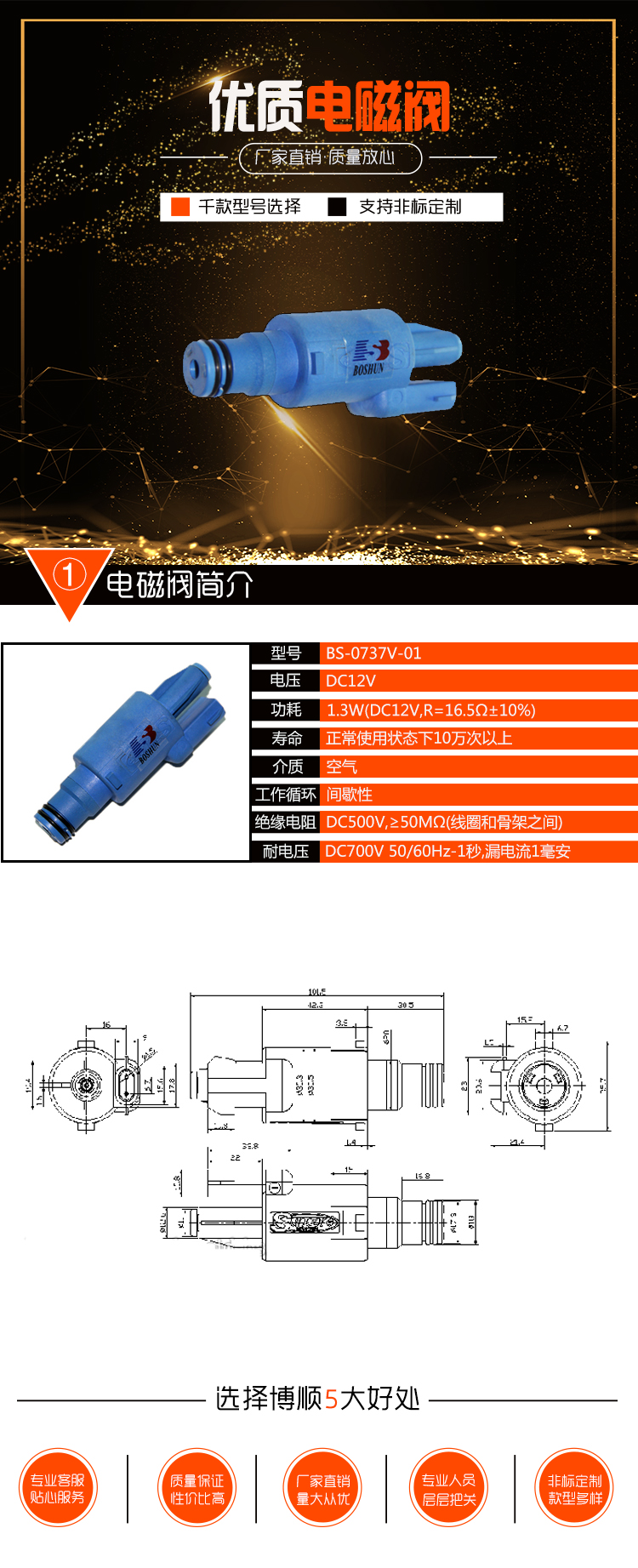 喷油嘴电磁阀 BS-0737V-01